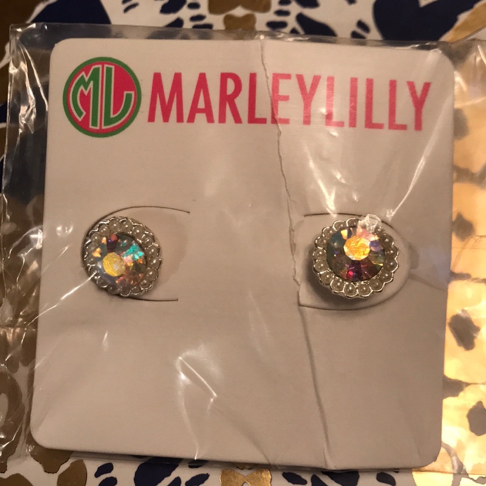 NWT Marley Lilly Pave Crystal Stud Earrings